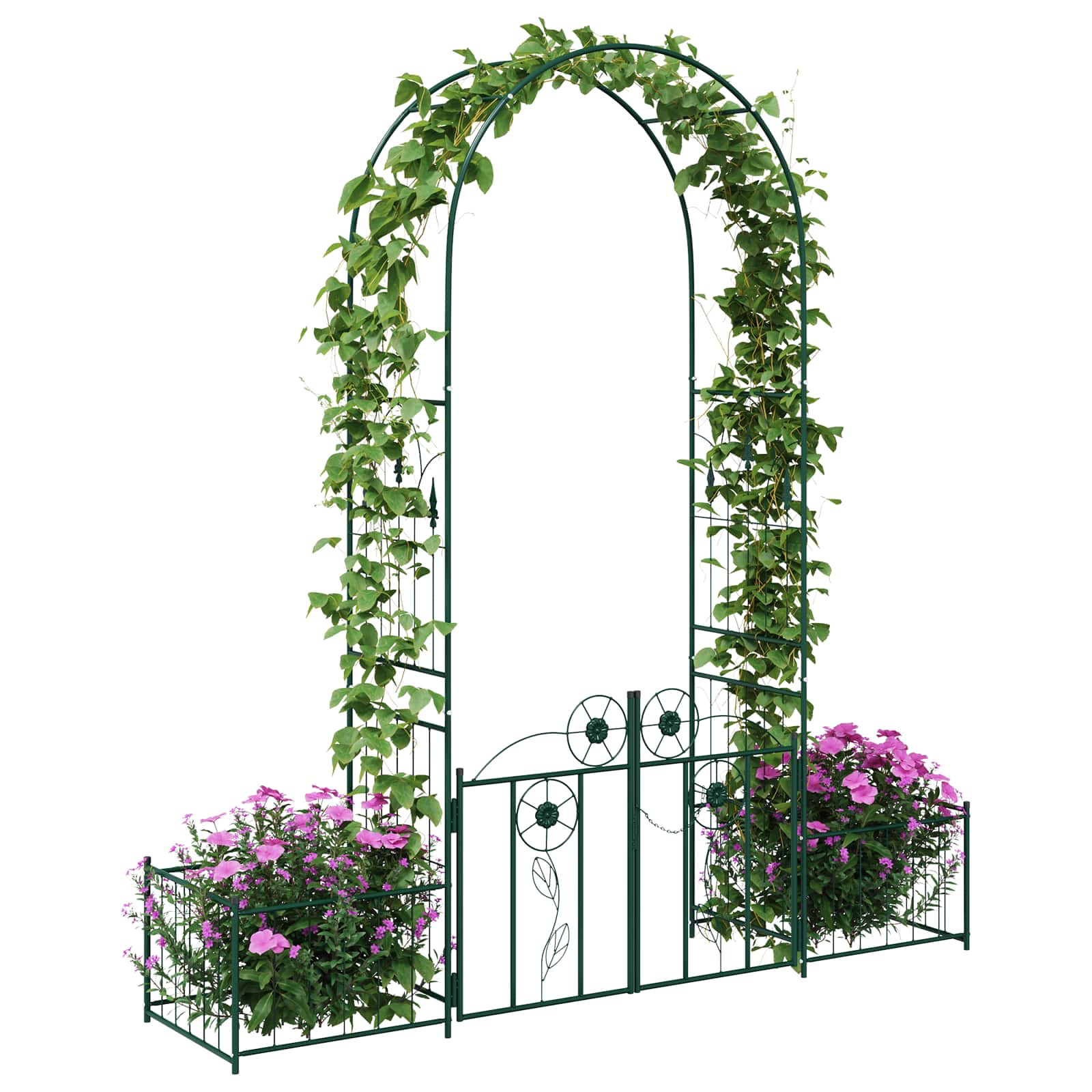 Gartenbogen mit Schloss Grün 203 x 50 x 218 cm