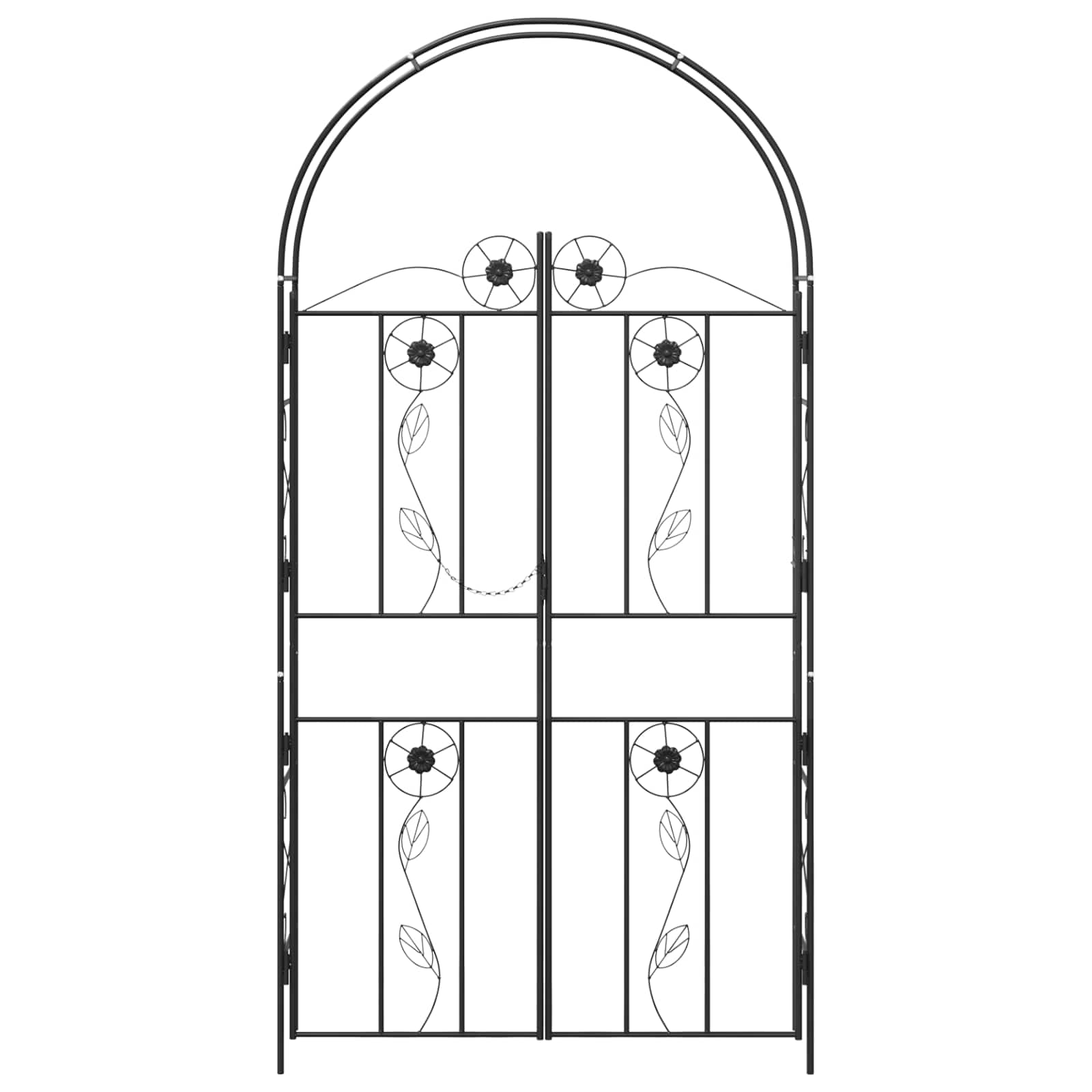 Gartenbogen Uni Schwarz 115 x 37 x 226 cm