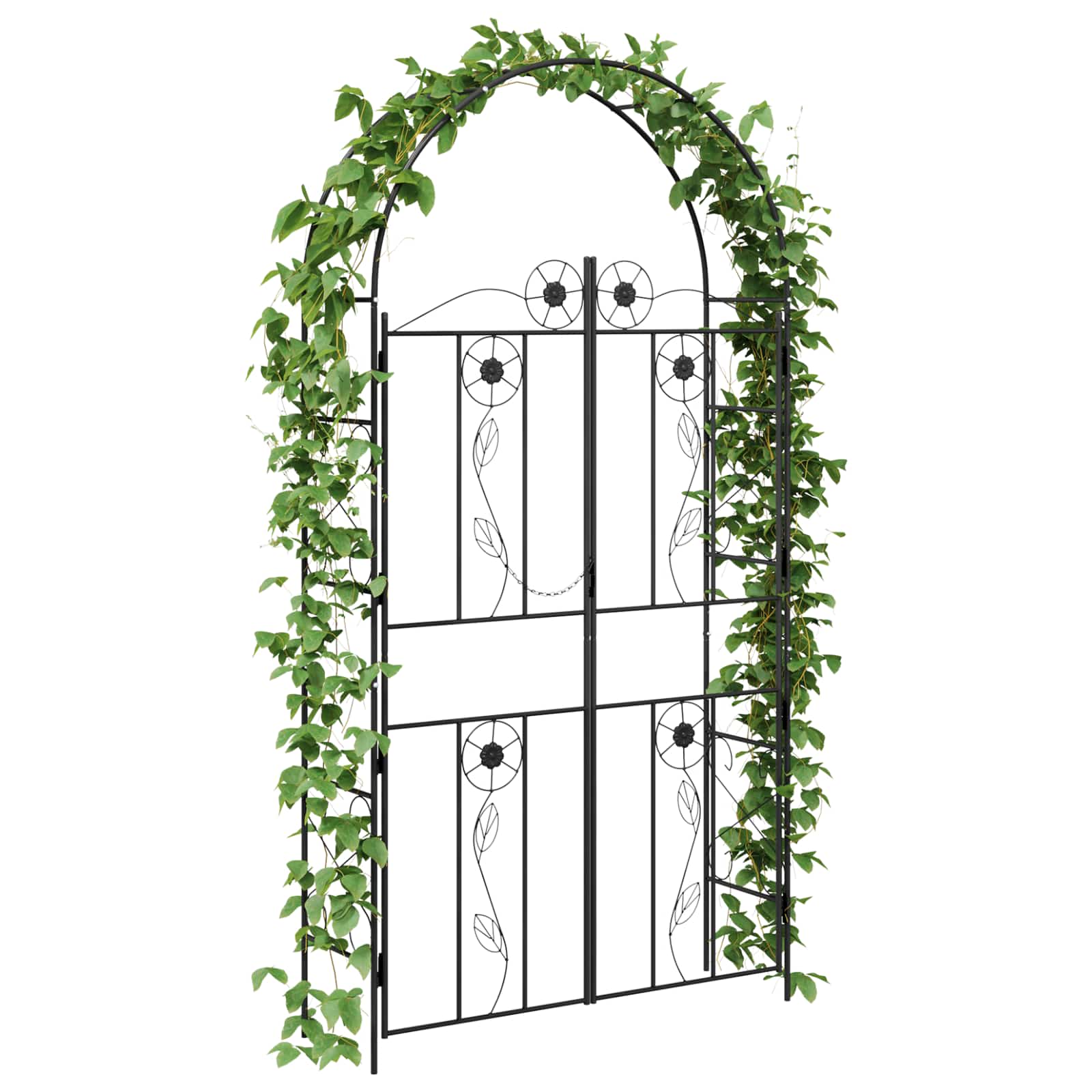 Gartenbogen Uni Schwarz 115 x 37 x 226 cm