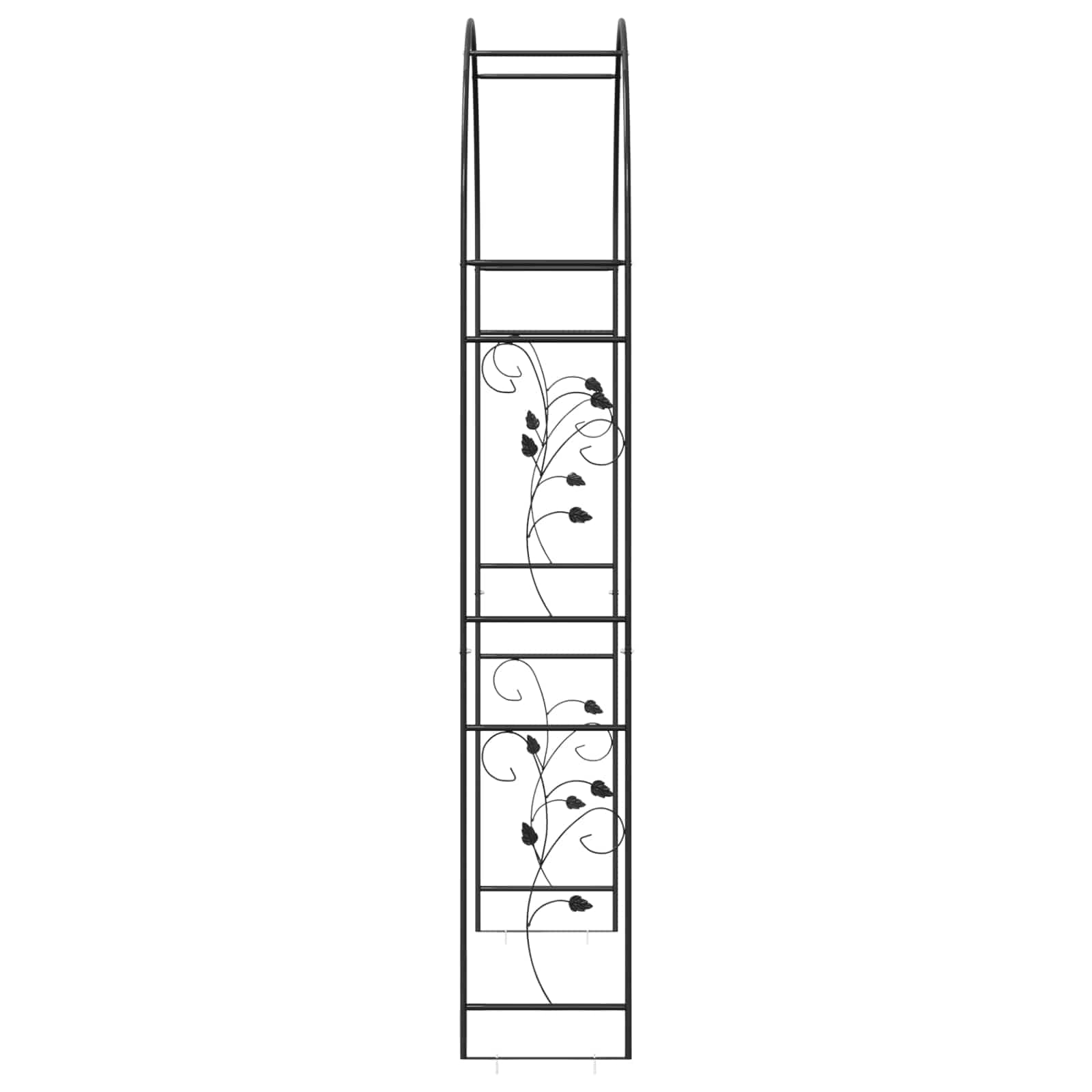 Gartenbogen Floral Schwarz 115 x 37 x 231 cm