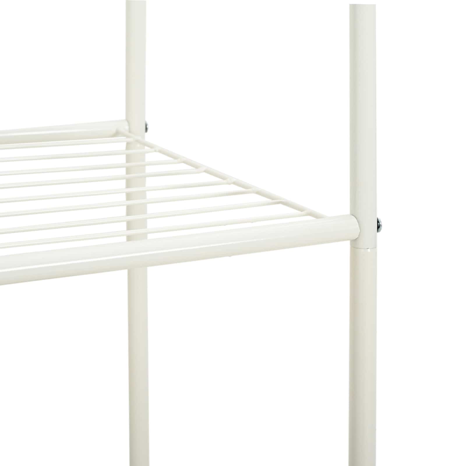 Kleiderständer mit Regal Mit Rad Weiß 80 x 53 x 156 cm