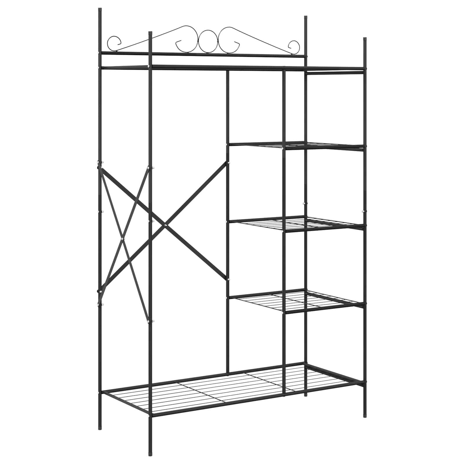 Offener Kleiderschrank Schwarz 104,5 x 45 x 172 cm Stahl