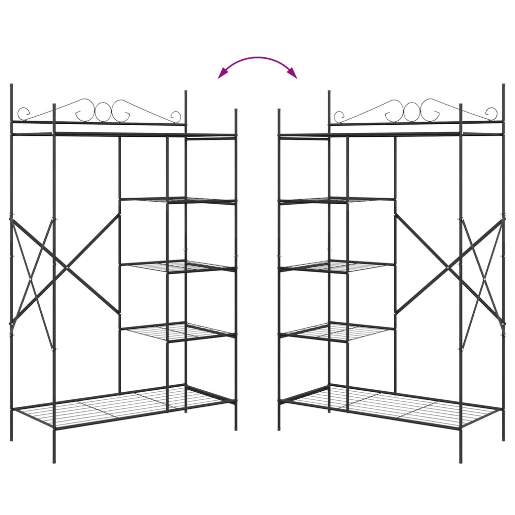 Offener Kleiderschrank Schwarz 104,5 x 45 x 172 cm Stahl