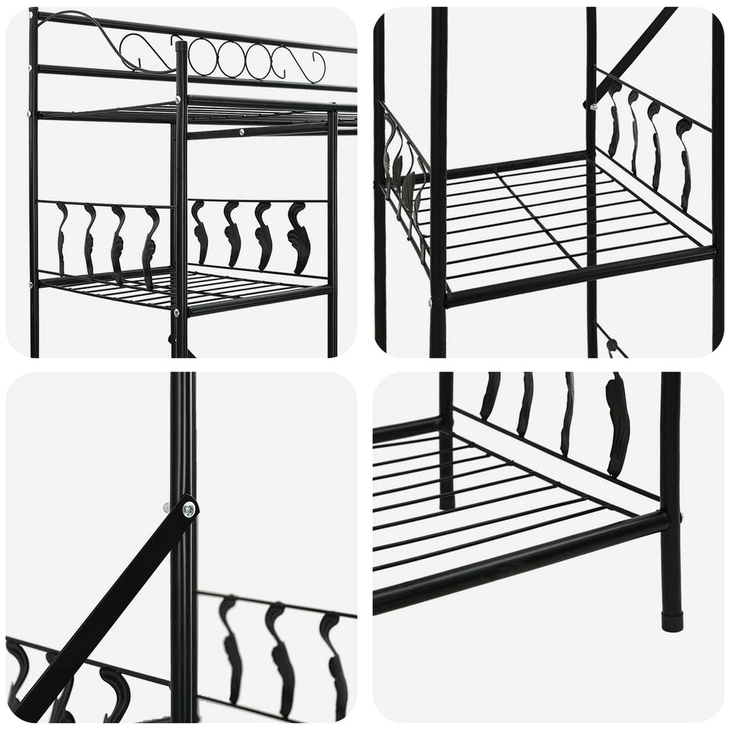 Offener Kleiderschrank Schwarz 101 x 43 x 188 cm Stahl