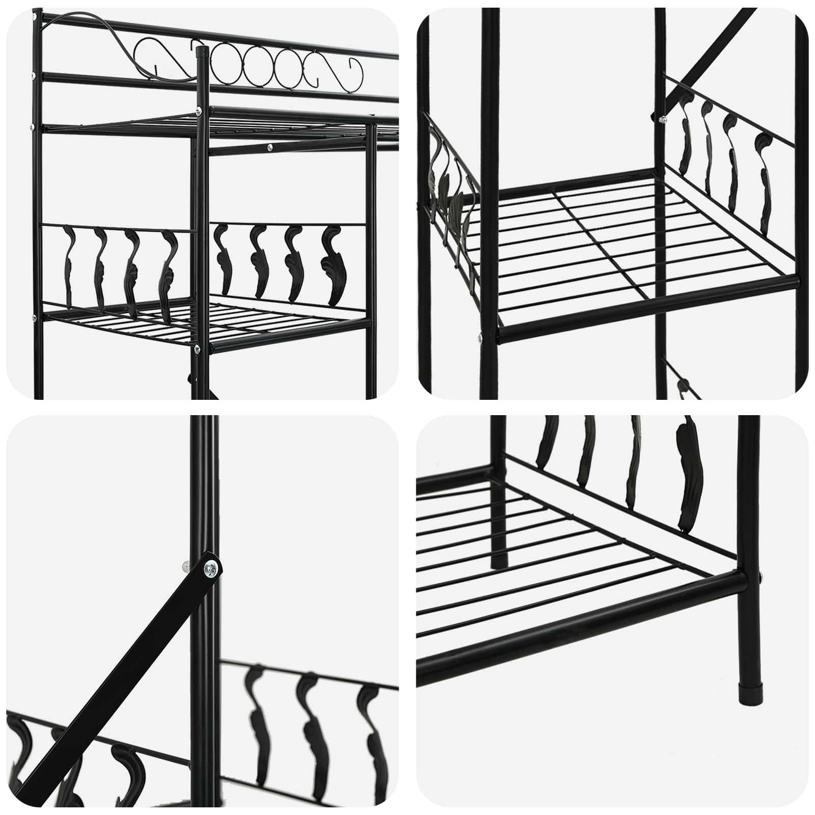 Offener Kleiderschrank Schwarz 101 x 43 x 188 cm Stahl