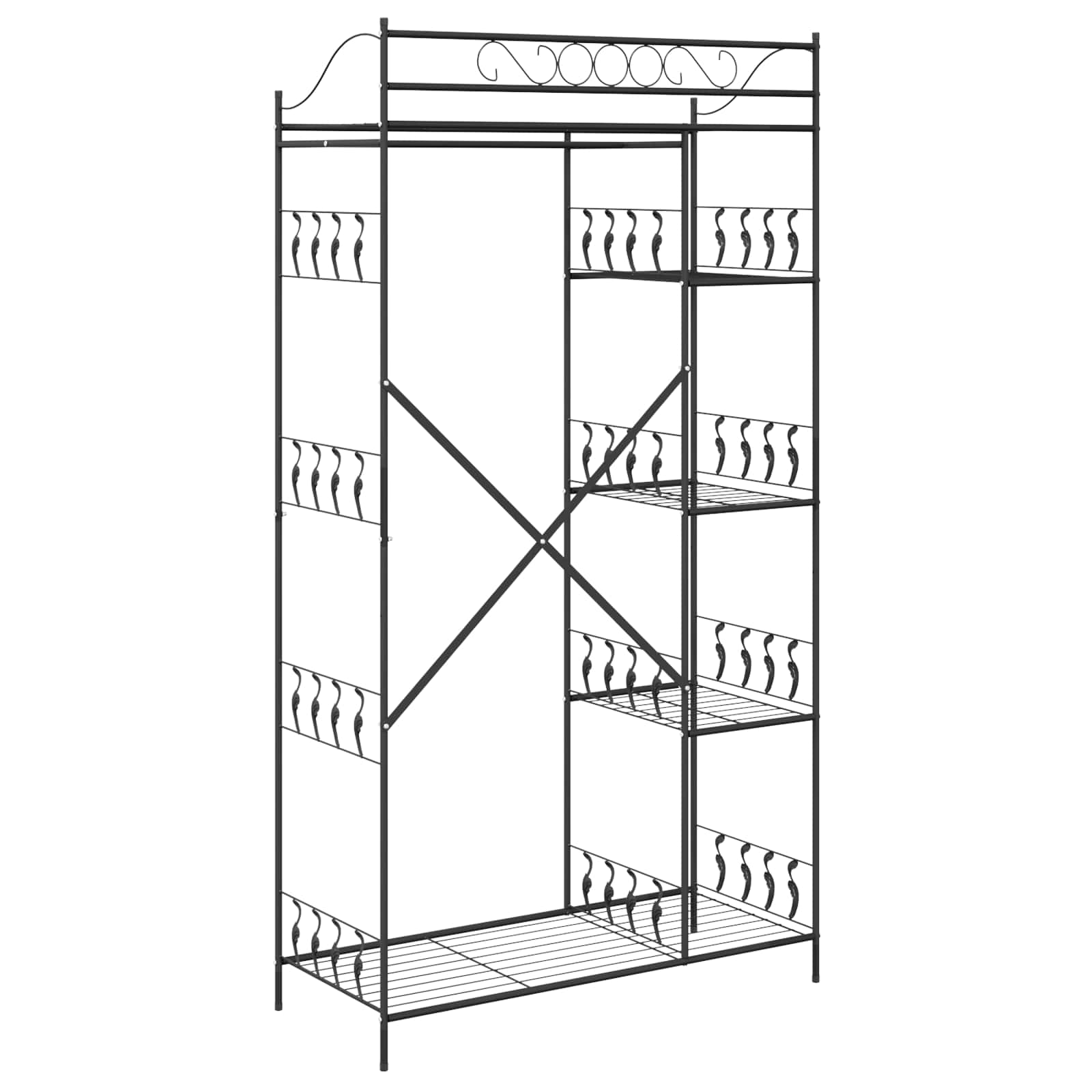 Offener Kleiderschrank Schwarz 101 x 43 x 188 cm Stahl