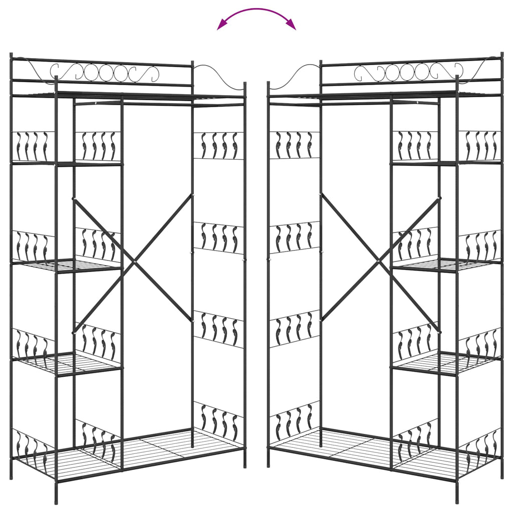 Offener Kleiderschrank Schwarz 101 x 43 x 188 cm Stahl