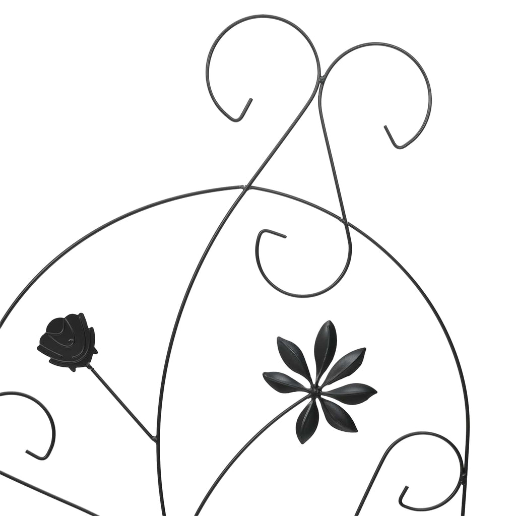 Gartenzaun mit Schloss 3 pcs Schwarz 112 x 39,5 cm Stahl