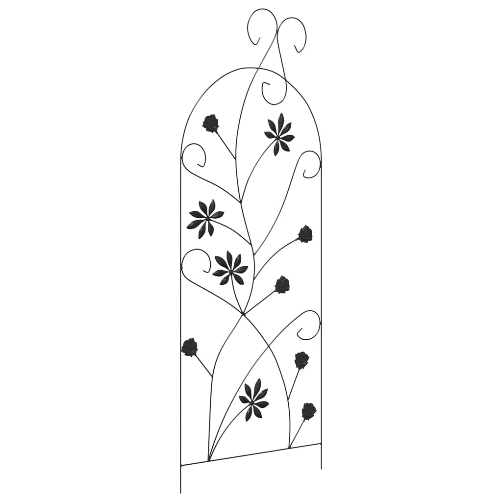 Gartenzaun mit Schloss 3 pcs Schwarz 112 x 39,5 cm Stahl