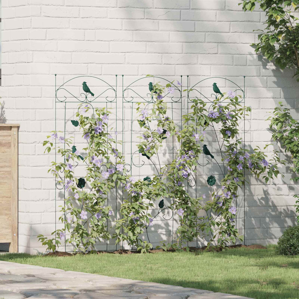 Gartenzaun 3 pcs Grün 110 x 40 cm Stahl