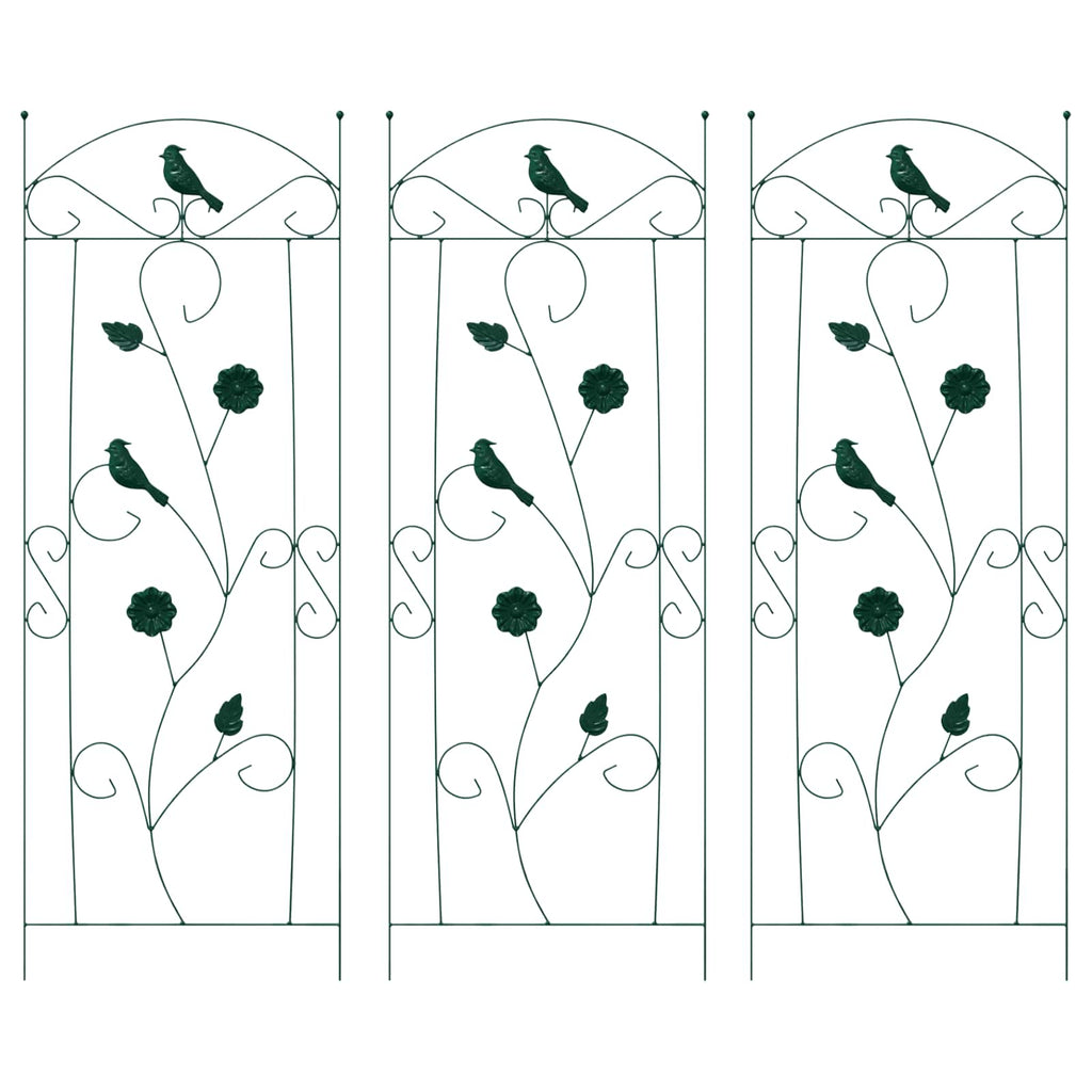 Gartenzaun 3 pcs Grün 110 x 40 cm Stahl