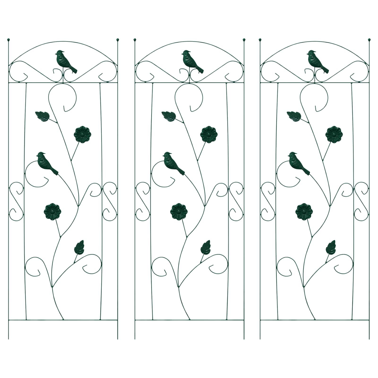 Gartenzaun 3 pcs Grün 110 x 40 cm Stahl