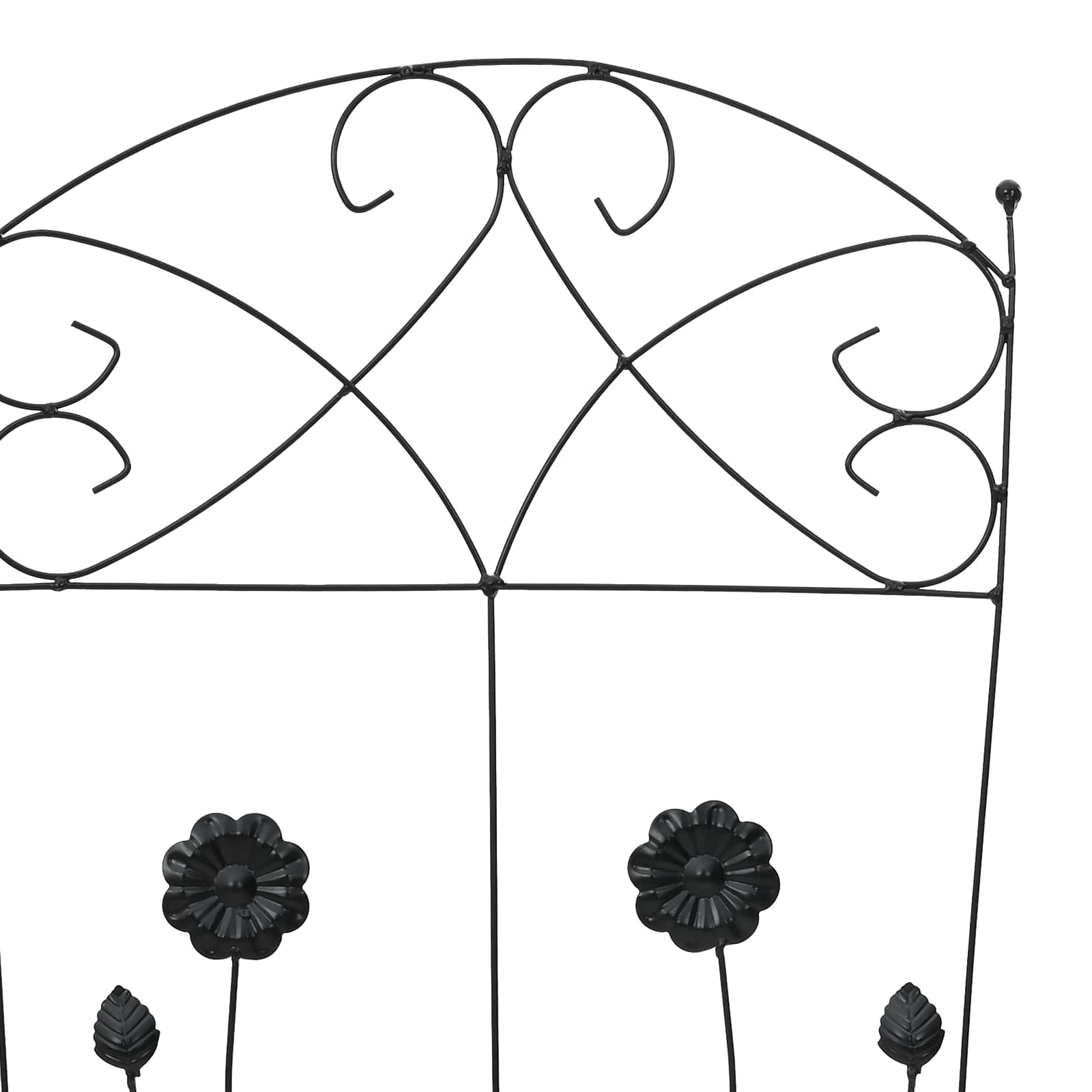 Gartenzaun 3 pcs Schwarz 110,5 x 42,5 cm Stahl