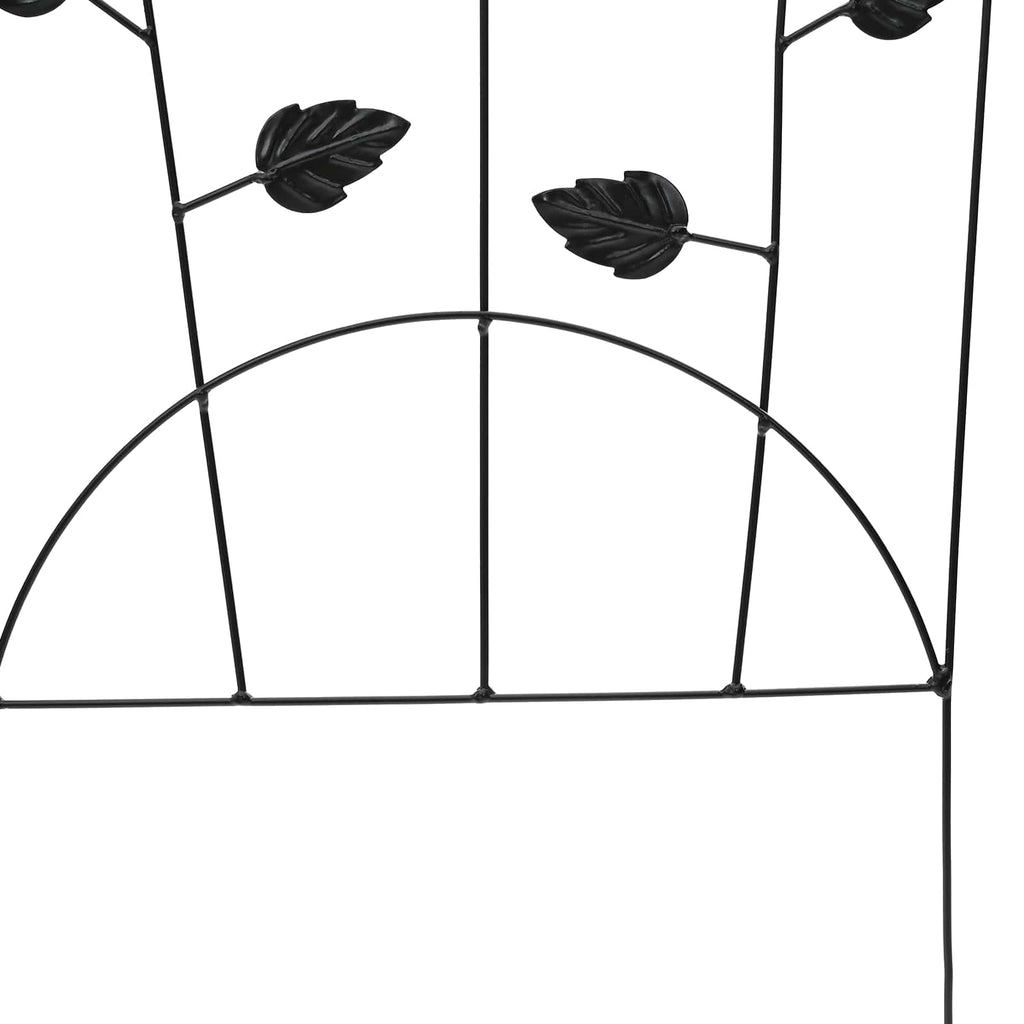 Gartenzaun 3 pcs Schwarz 110,5 x 42,5 cm Stahl