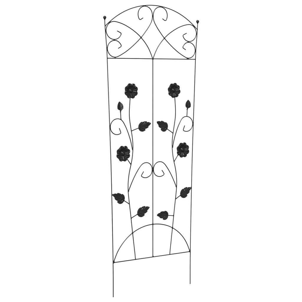 Gartenzaun 3 pcs Schwarz 110,5 x 42,5 cm Stahl