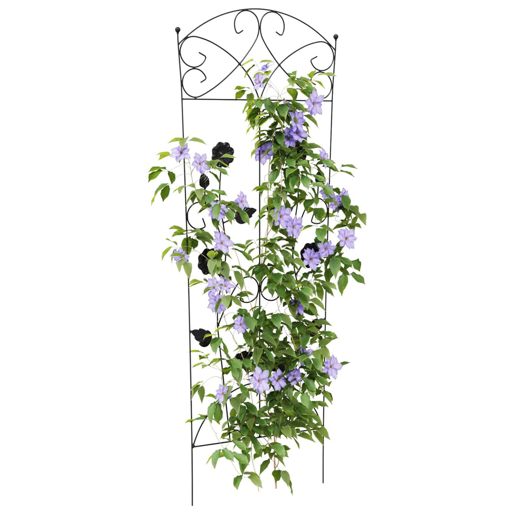 Gartenzaun 3 pcs Schwarz 110,5 x 42,5 cm Stahl