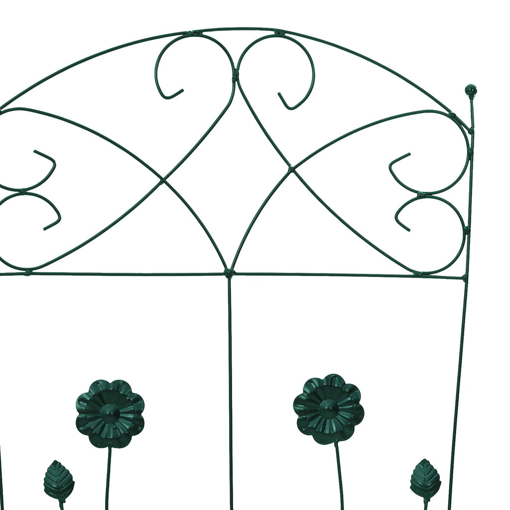 Gartenzaun 3 pcs Grün 110,5 x 42,5 cm Stahl