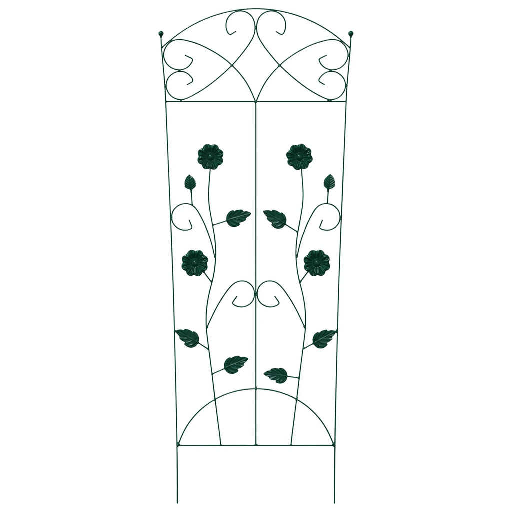 Gartenzaun 3 pcs Grün 110,5 x 42,5 cm Stahl