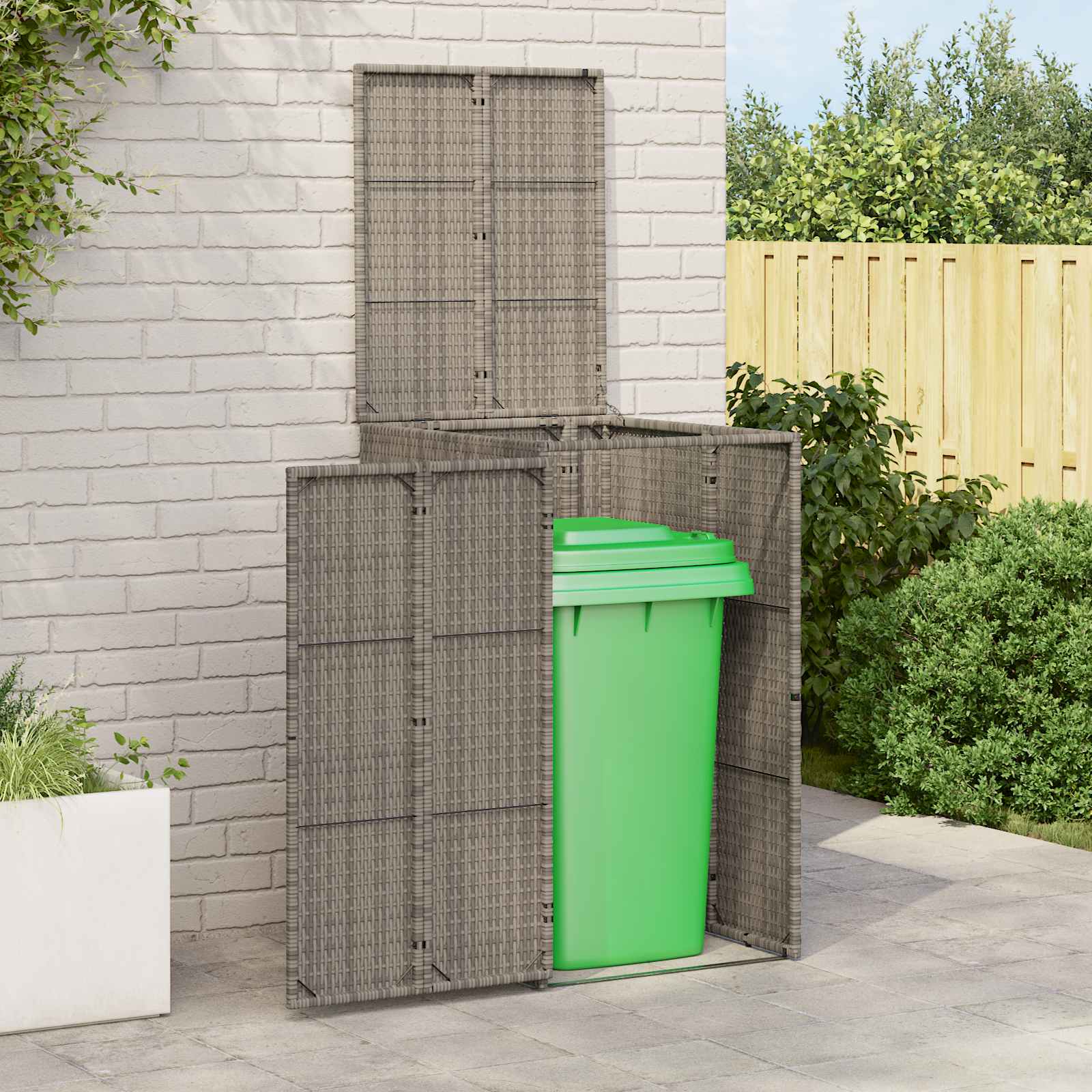 Mülltonnenbox Grau 65 x 80 x 115 cm Polyethylen
