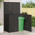Mülltonnenbox 2 pcs Schwarz 130 x 80 x 115 cm Polyethylen