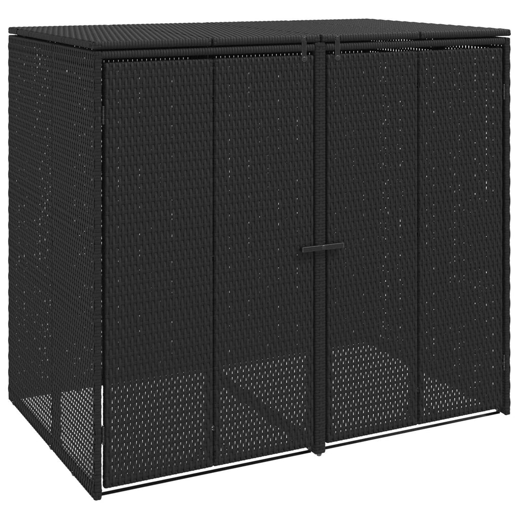 Mülltonnenbox 2 pcs Schwarz 130 x 80 x 115 cm Polyethylen