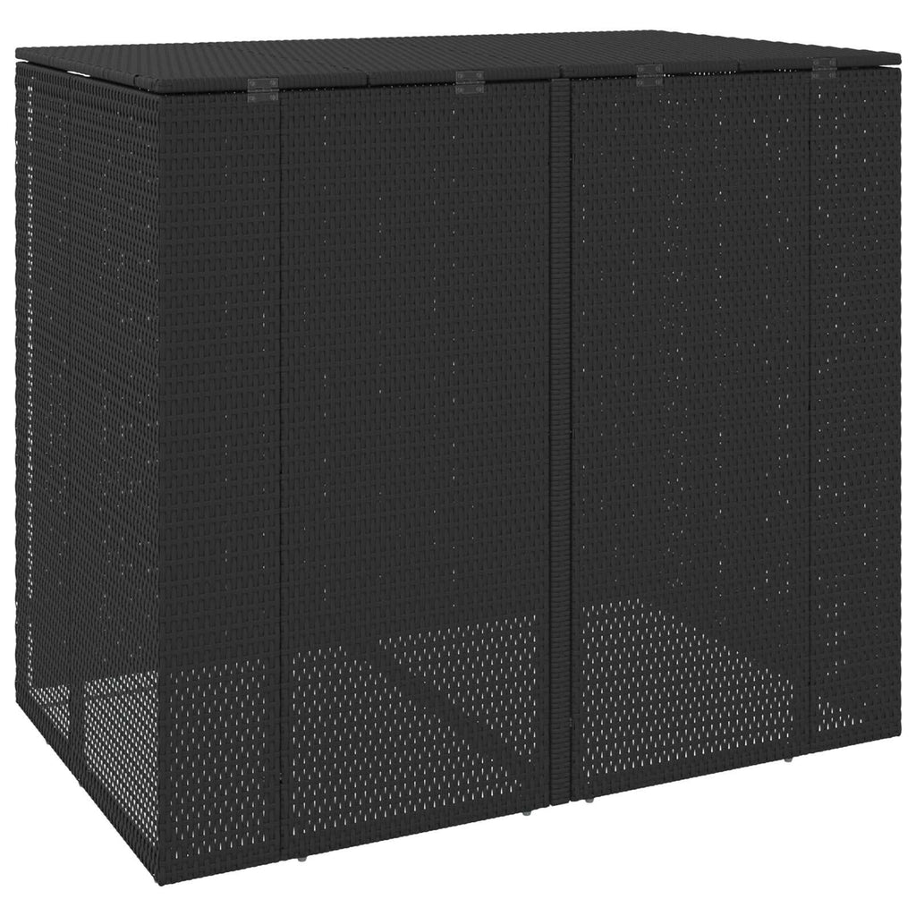 Mülltonnenbox 2 pcs Schwarz 130 x 80 x 115 cm Polyethylen