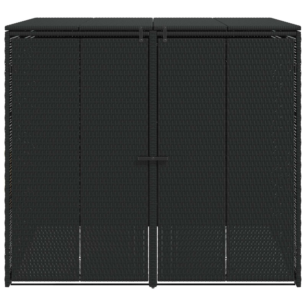 Mülltonnenbox 2 pcs Schwarz 130 x 80 x 115 cm Polyethylen