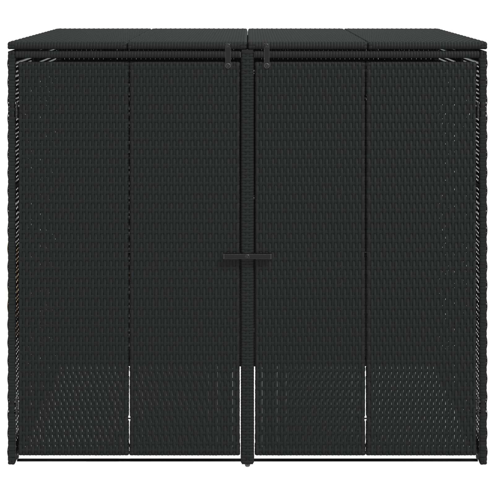 Mülltonnenbox 2 pcs Schwarz 130 x 80 x 115 cm Polyethylen