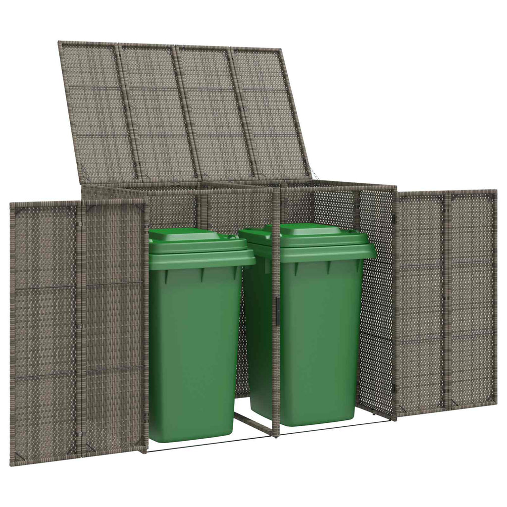 Mülltonnenbox 2 pcs Grau 130 x 80 x 115 cm Polyethylen
