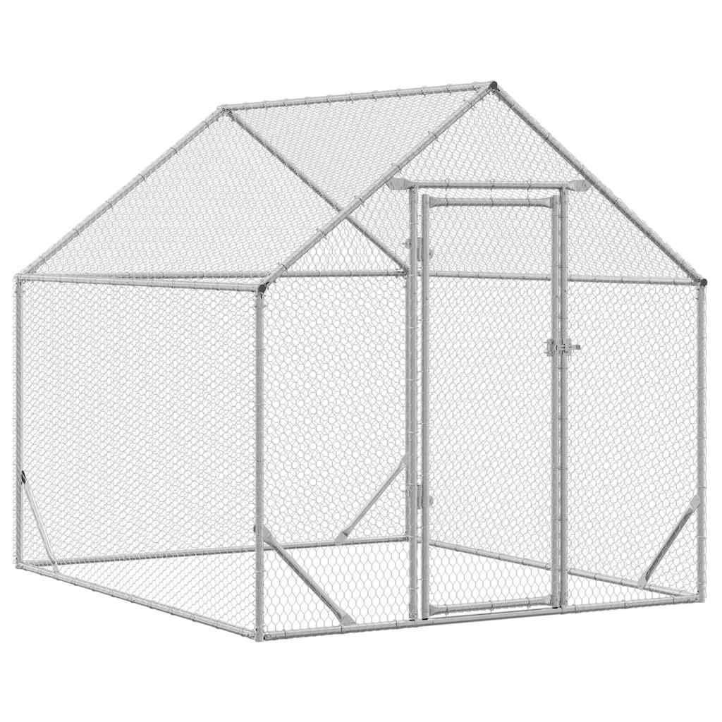 Hühnerkäfig Silber 200 x 170 x 177 cm Verzinkter Stahl