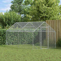 Hühnerkäfig Silber 400 x 170 x 177 cm Verzinkter Stahl