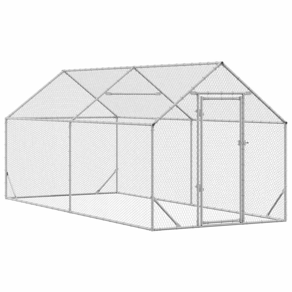 Hühnerkäfig Silber 400 x 170 x 177 cm Verzinkter Stahl