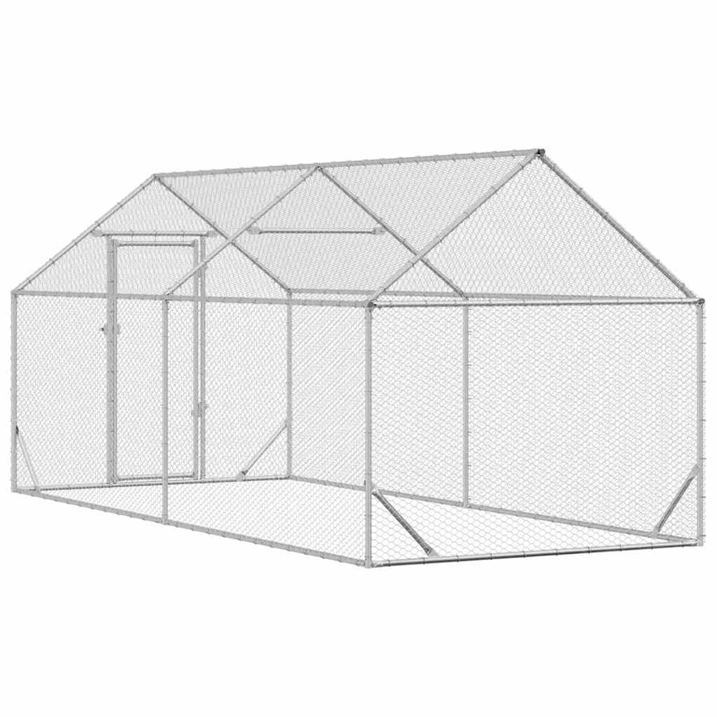 Hühnerkäfig Silber 400 x 170 x 177 cm Verzinkter Stahl