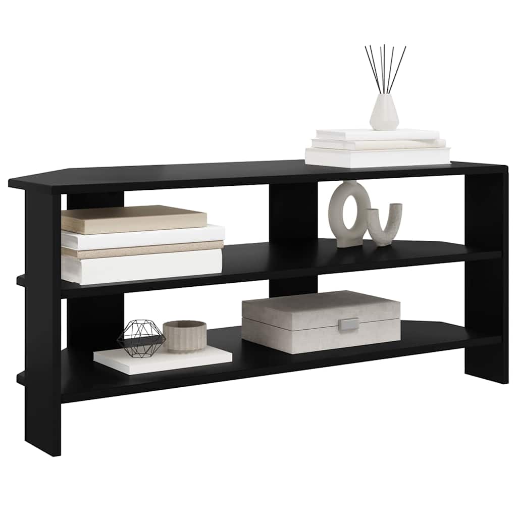 EckTVSchrank Schwarz 102x40,5x45cm Holzwerkstoff