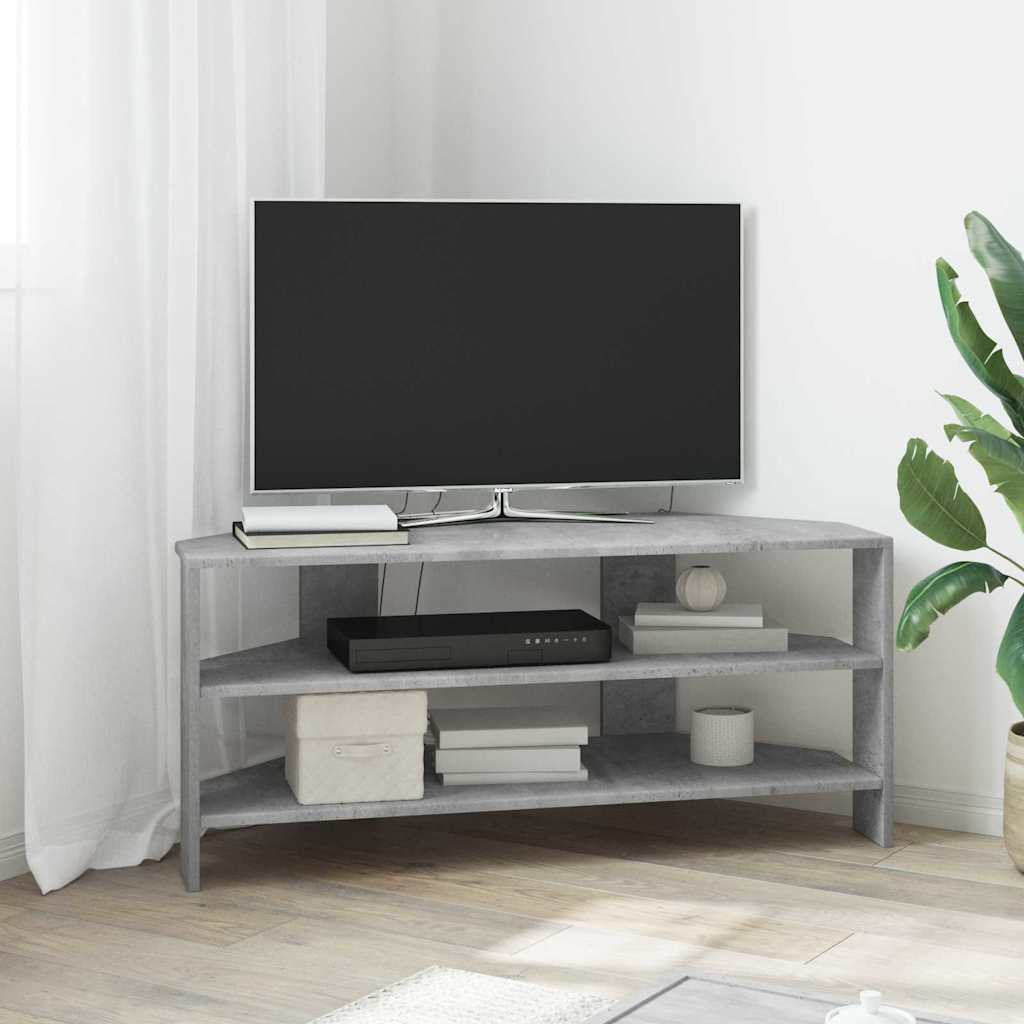 EckTVSchrank Beton Grau 102x40,5x45cm Holzwerkstoff