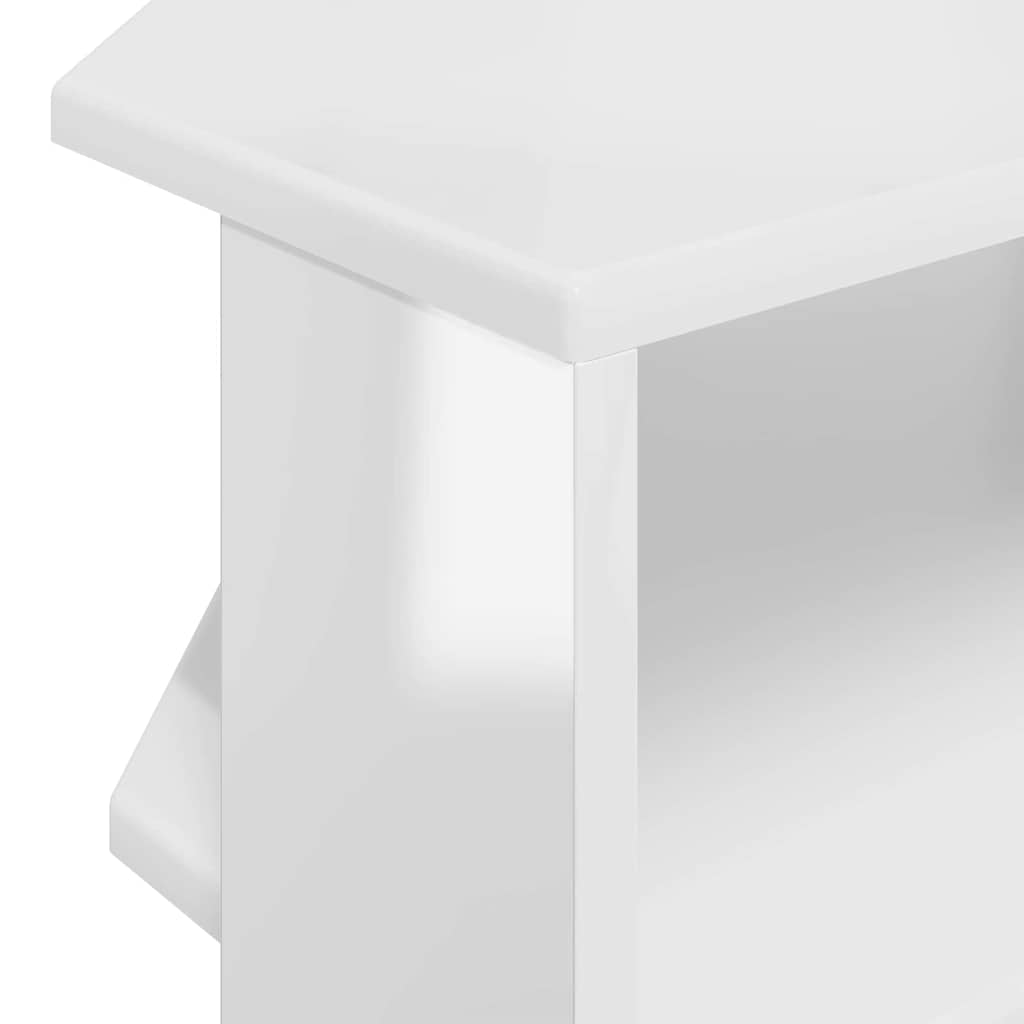 EckTVSchrank Hochglanz Weiß 102x40,5x45cm Holzwerkstoff