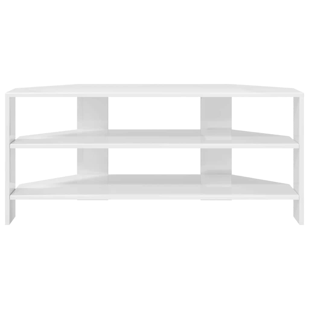EckTVSchrank Hochglanz Weiß 102x40,5x45cm Holzwerkstoff