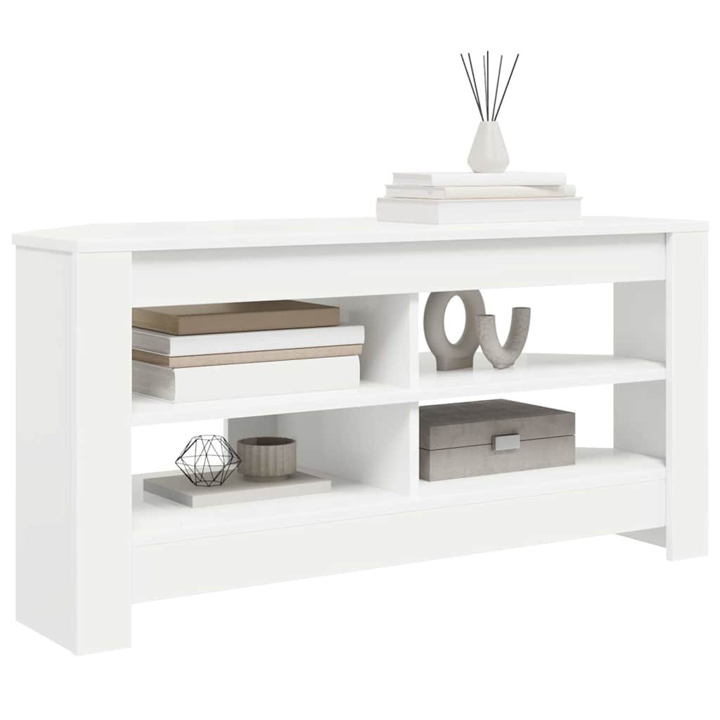 EckTVSchrank Weiß 102 x 40,5 x 45 cm Holzwerkstoff