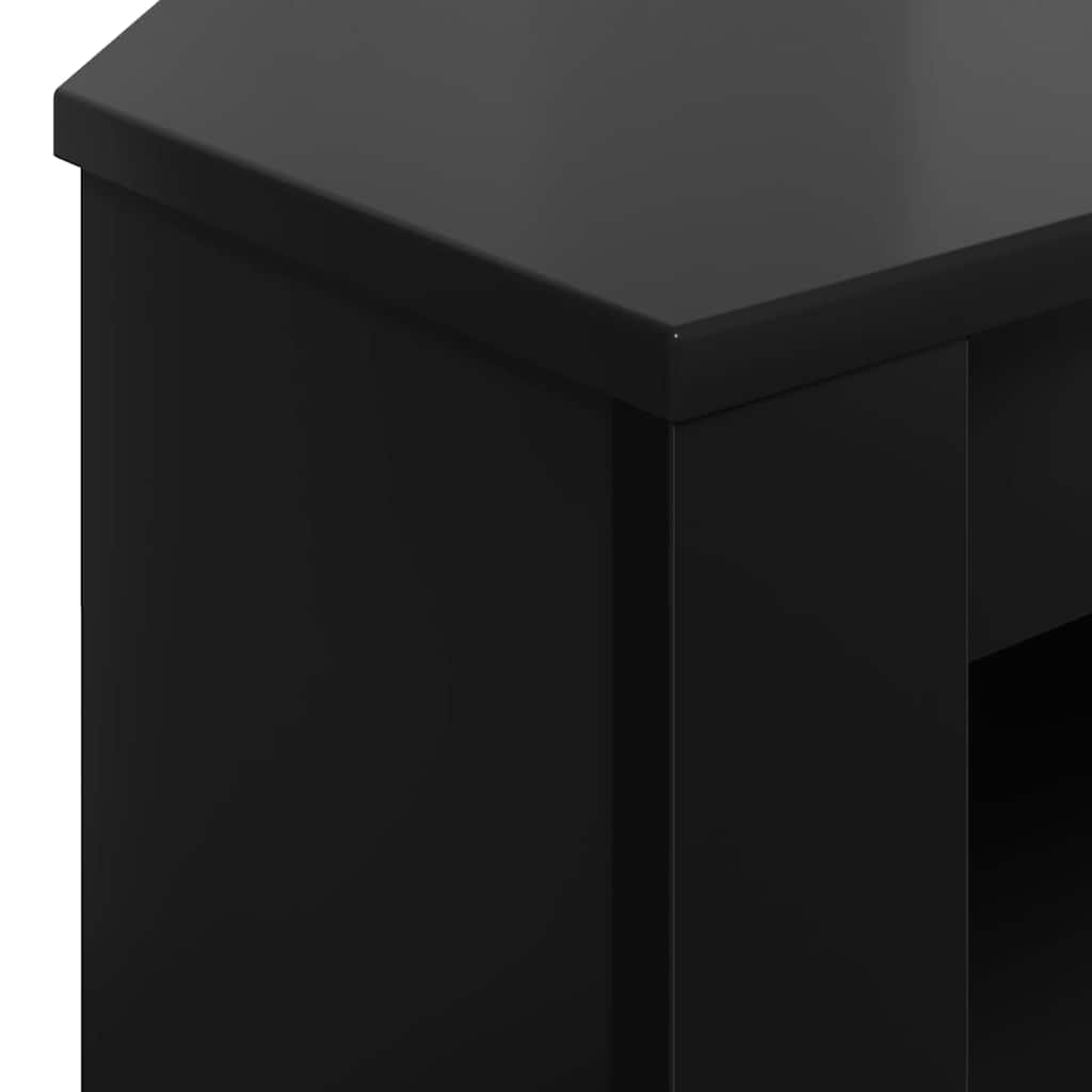 EckTVSchrank Schwarz 102 x 40,5 x 45 cm Holzwerkstoff