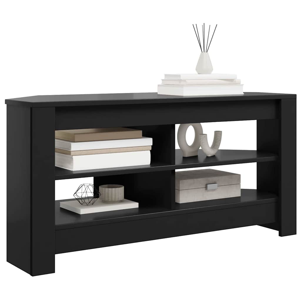 EckTVSchrank Schwarz 102 x 40,5 x 45 cm Holzwerkstoff