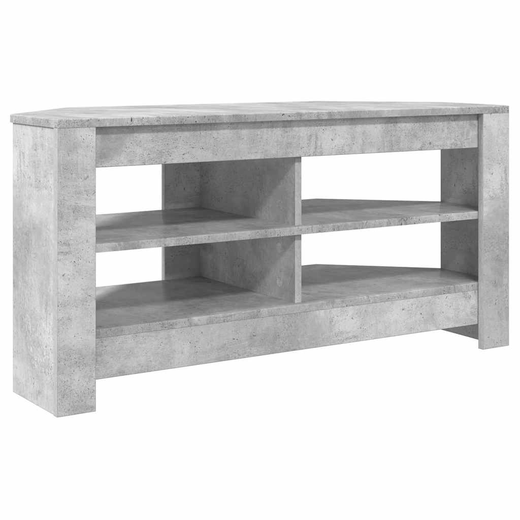 EckTVSchrank Beton Grau 102 x 40,5 x 45 cm Holzwerkstoff