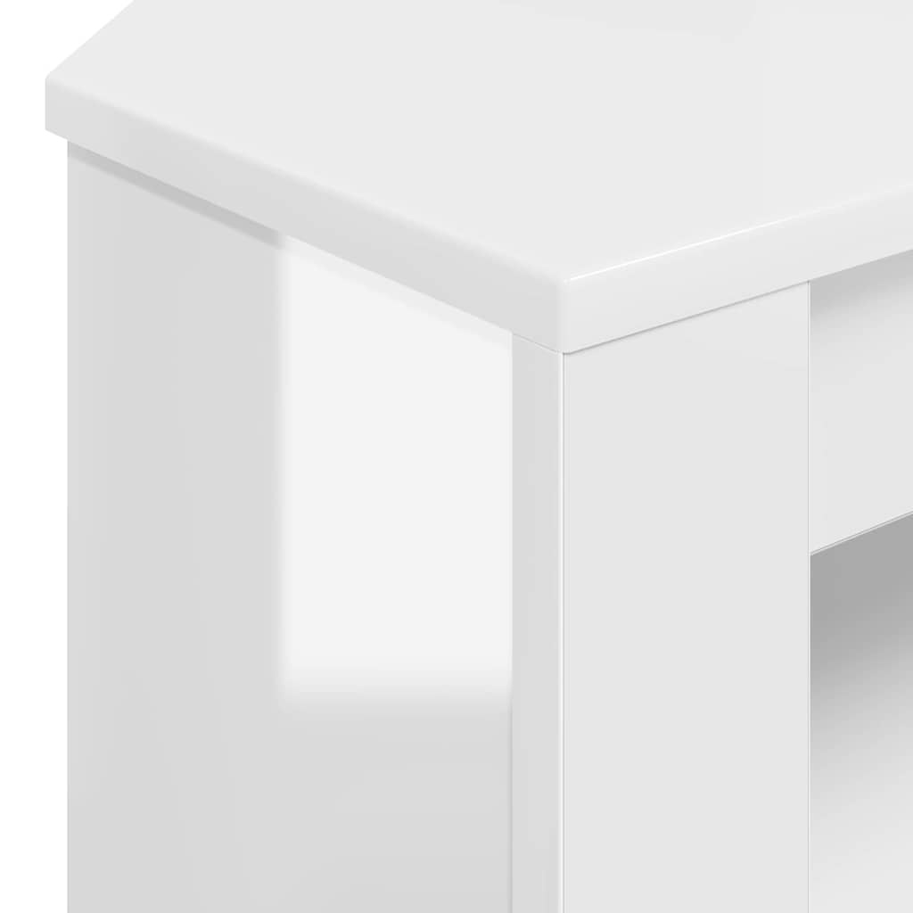 EckTVSchrank Hochglanz Weiß 102 x 40,5 x 45 cm Holzwerkstoff