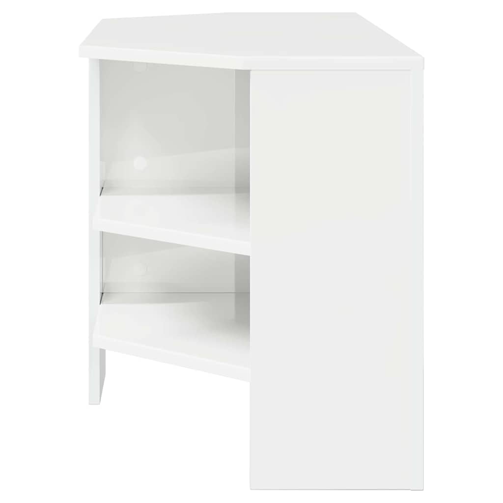 EckTVSchrank Hochglanz Weiß 102 x 40,5 x 45 cm Holzwerkstoff