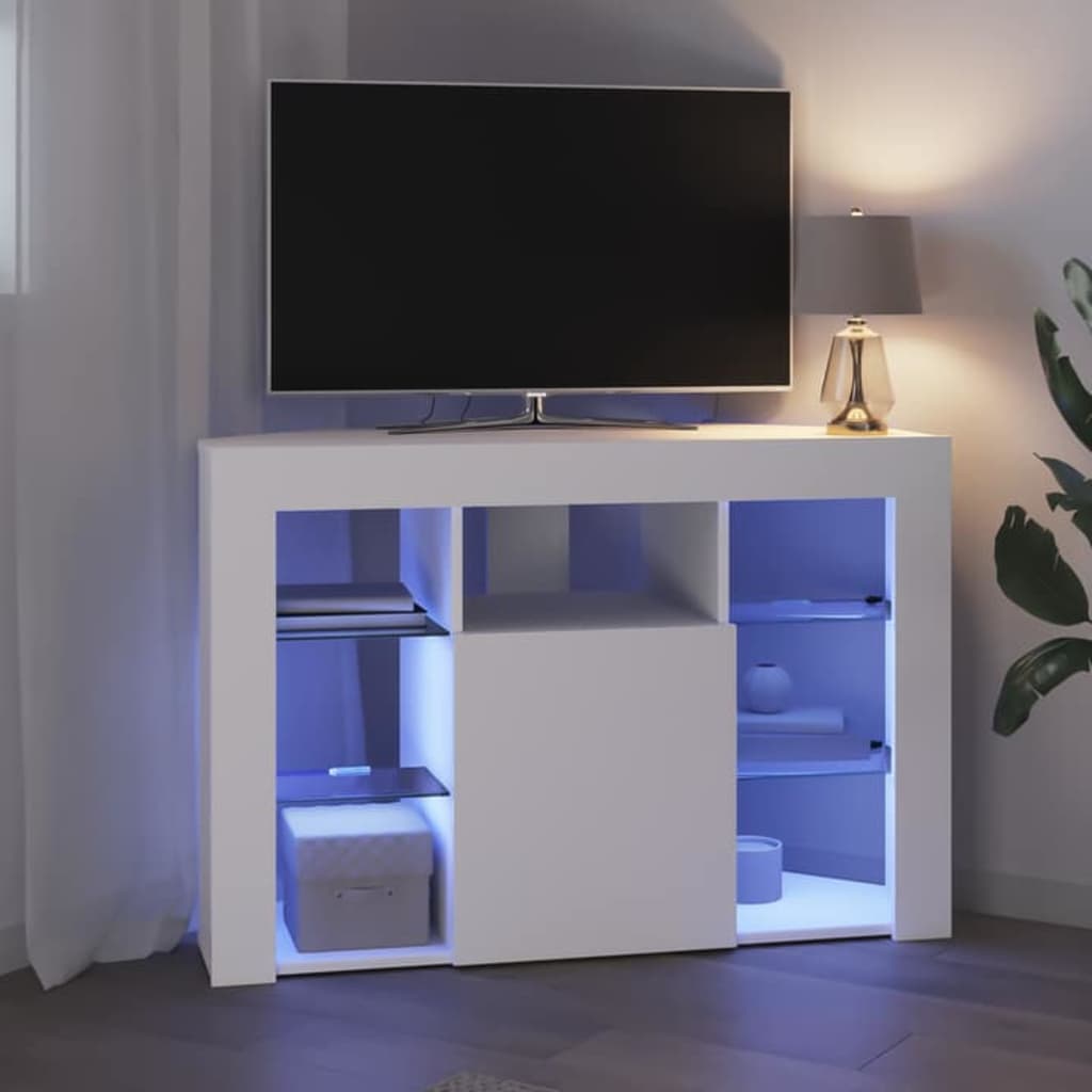Eck-LED-TV-Schrank Wandmontiert Weiß 100x40x68cm Holzwerkstoff