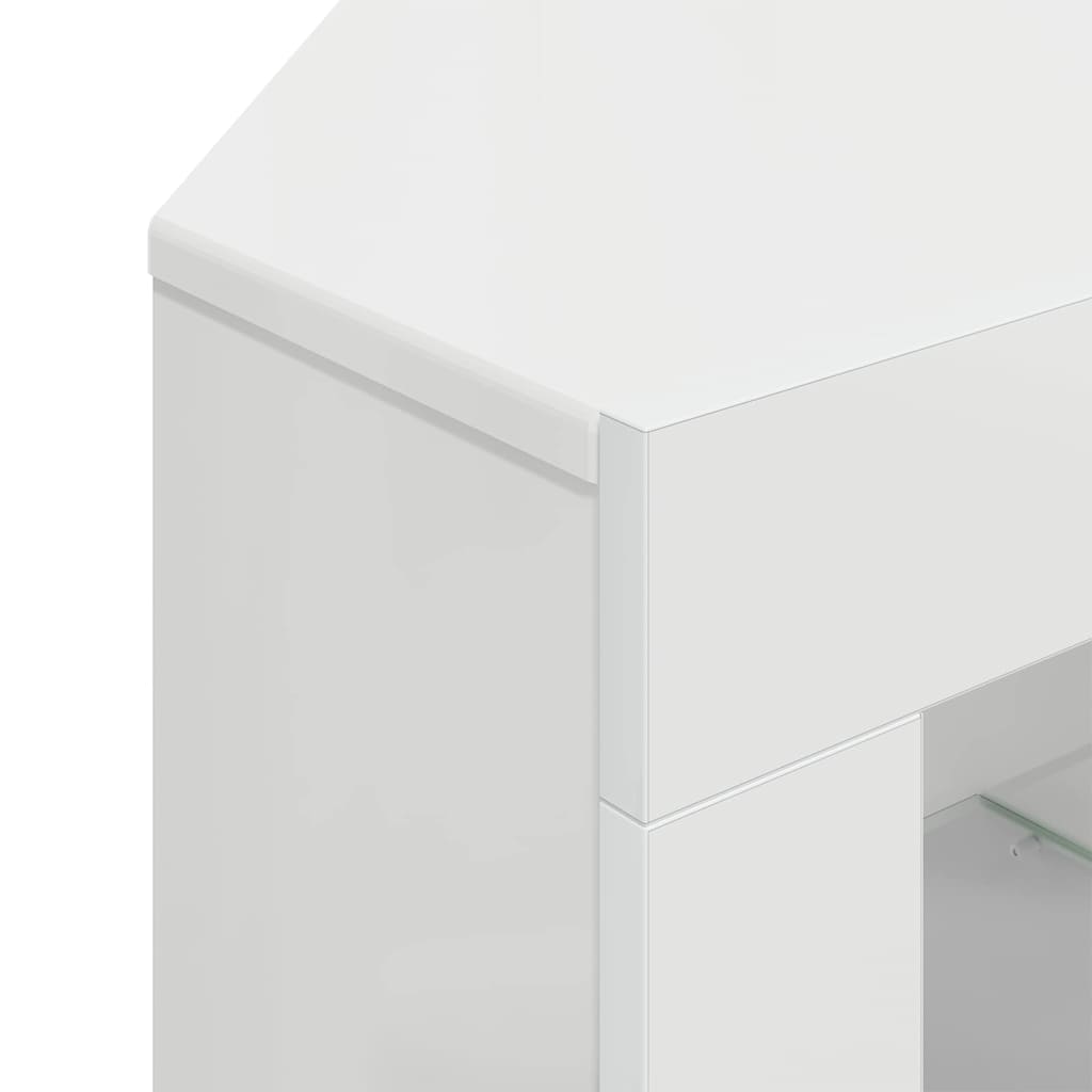 Eck-LED-TV-Schrank Hochglanz Weiß 100x40x68cm Holzwerkstoff
