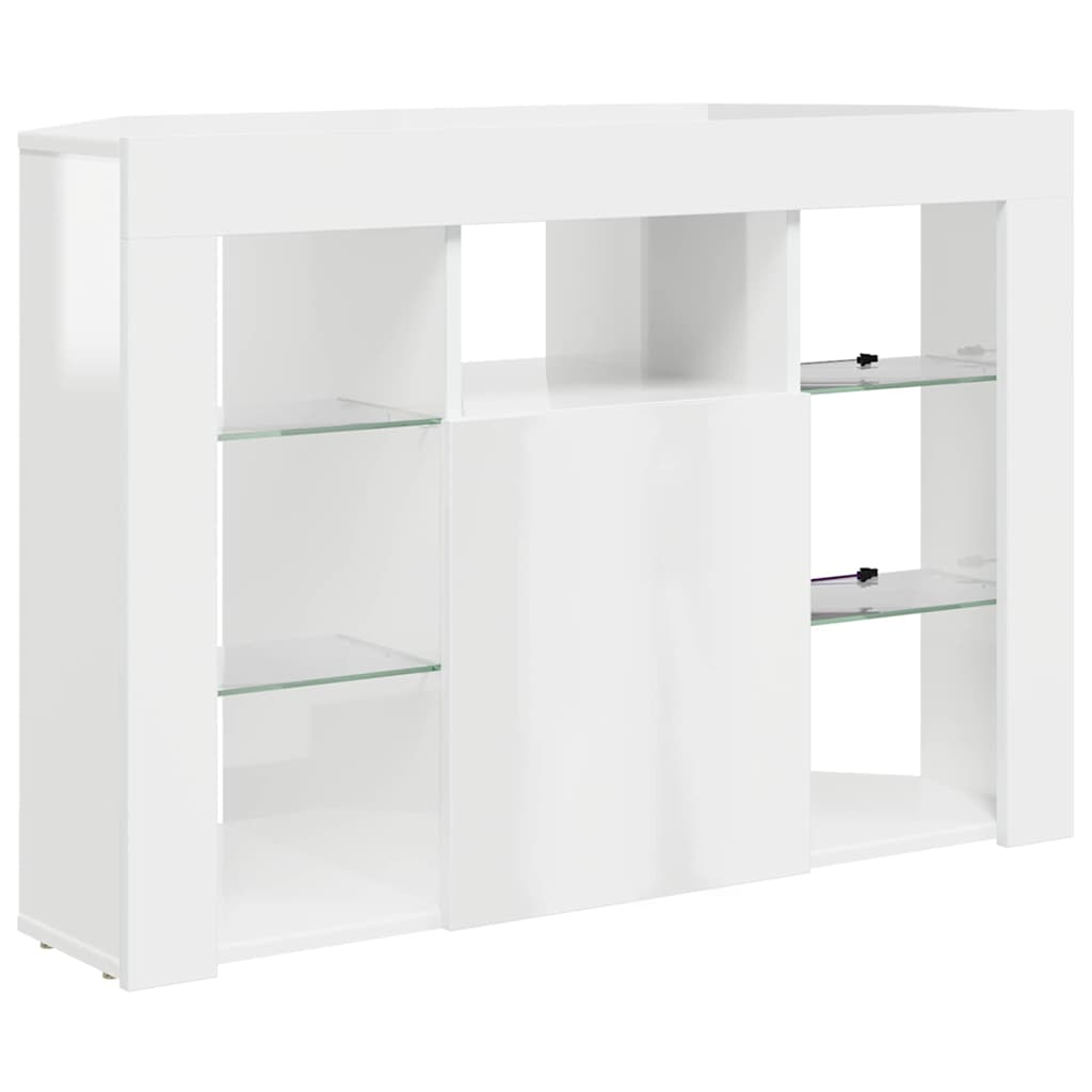 Eck-LED-TV-Schrank Hochglanz Weiß 100x40x68cm Holzwerkstoff