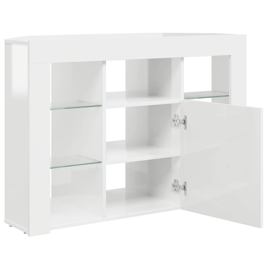 Eck-LED-TV-Schrank Hochglanz Weiß 100x40x68cm Holzwerkstoff