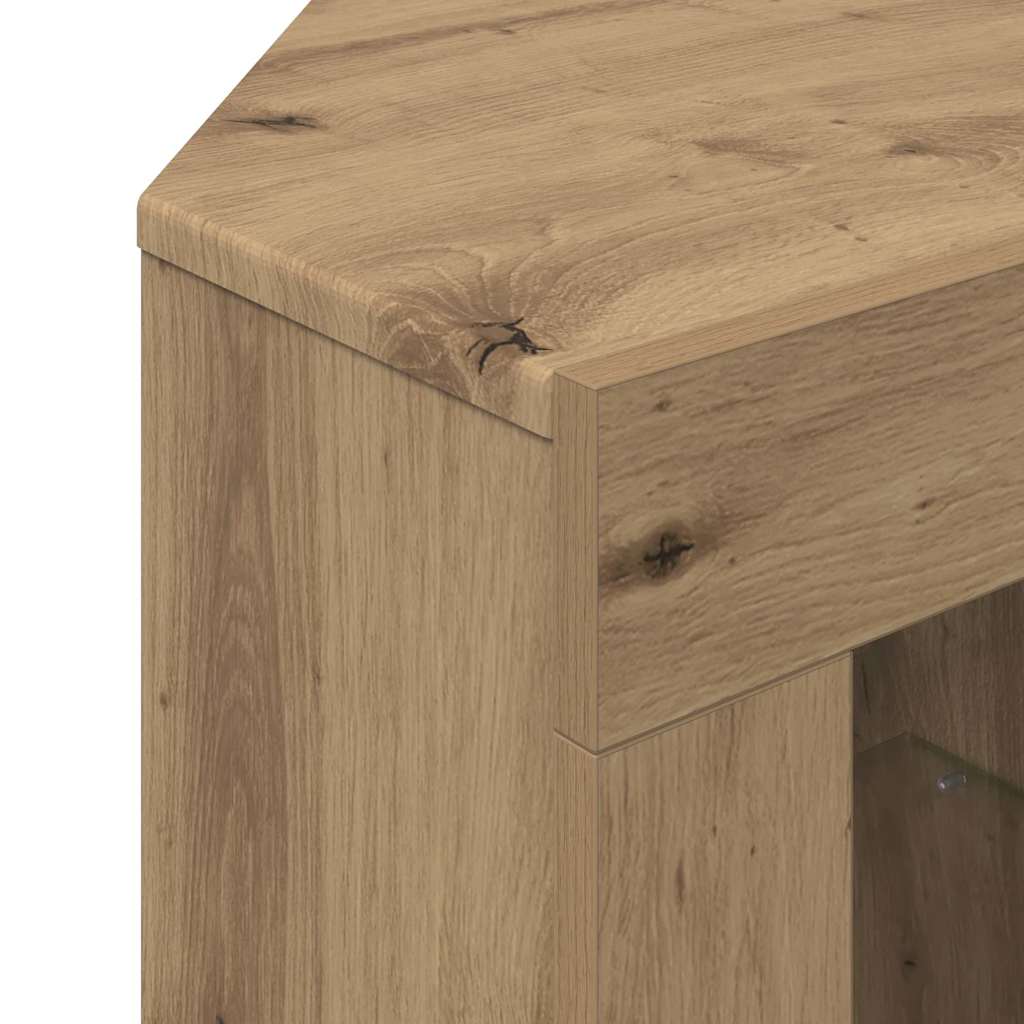 Eck-LED-TV-Schrank Artisan-Eiche 100x40x68cm Holzwerkstoff