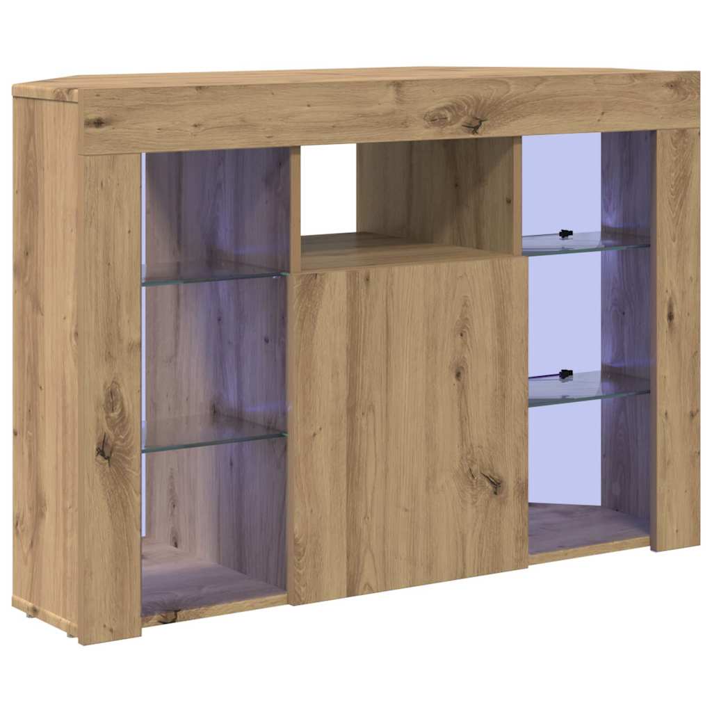 Eck-LED-TV-Schrank Artisan-Eiche 100x40x68cm Holzwerkstoff