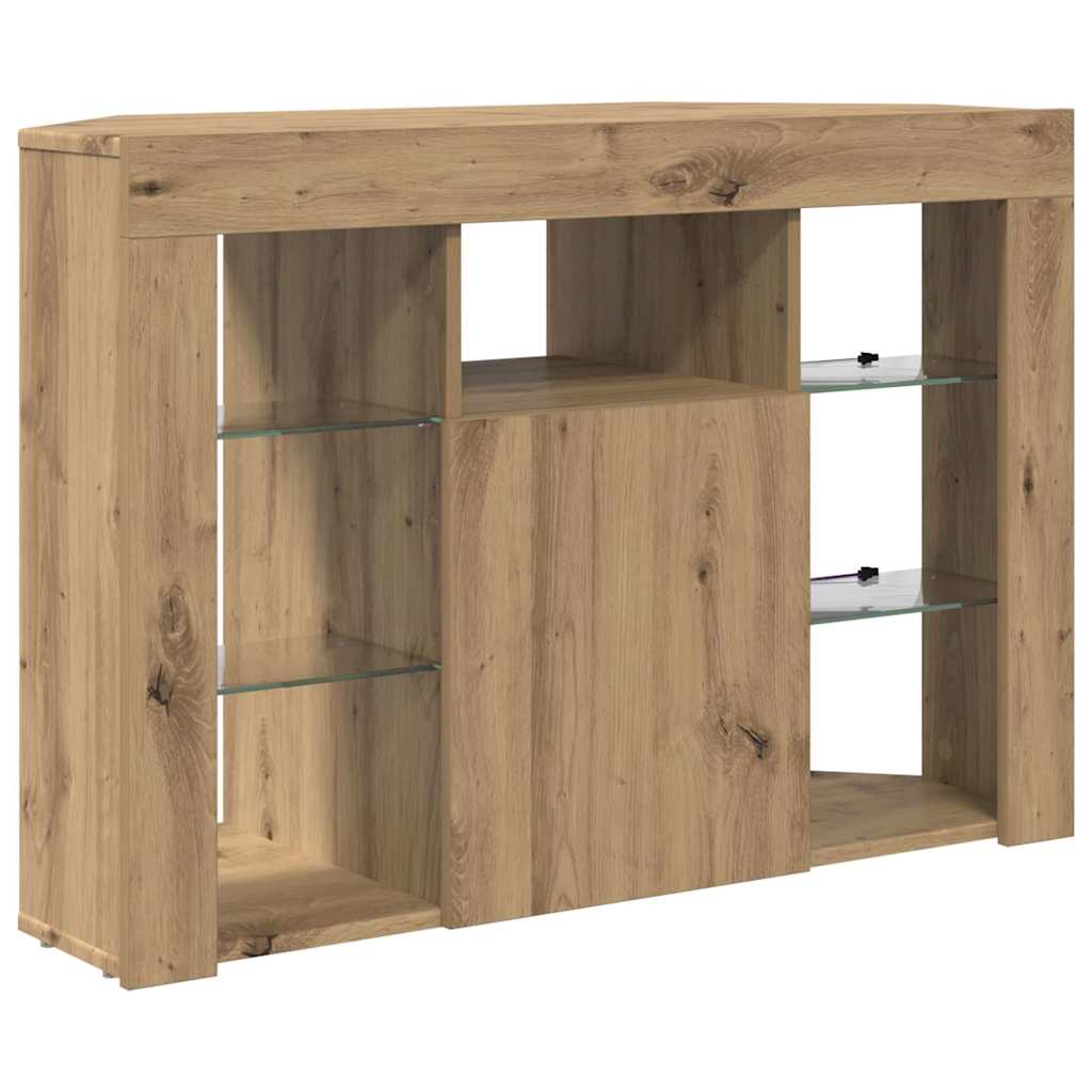 Eck-LED-TV-Schrank Artisan-Eiche 100x40x68cm Holzwerkstoff